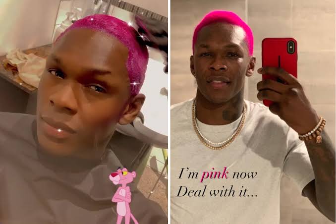 Adesanya pink hair