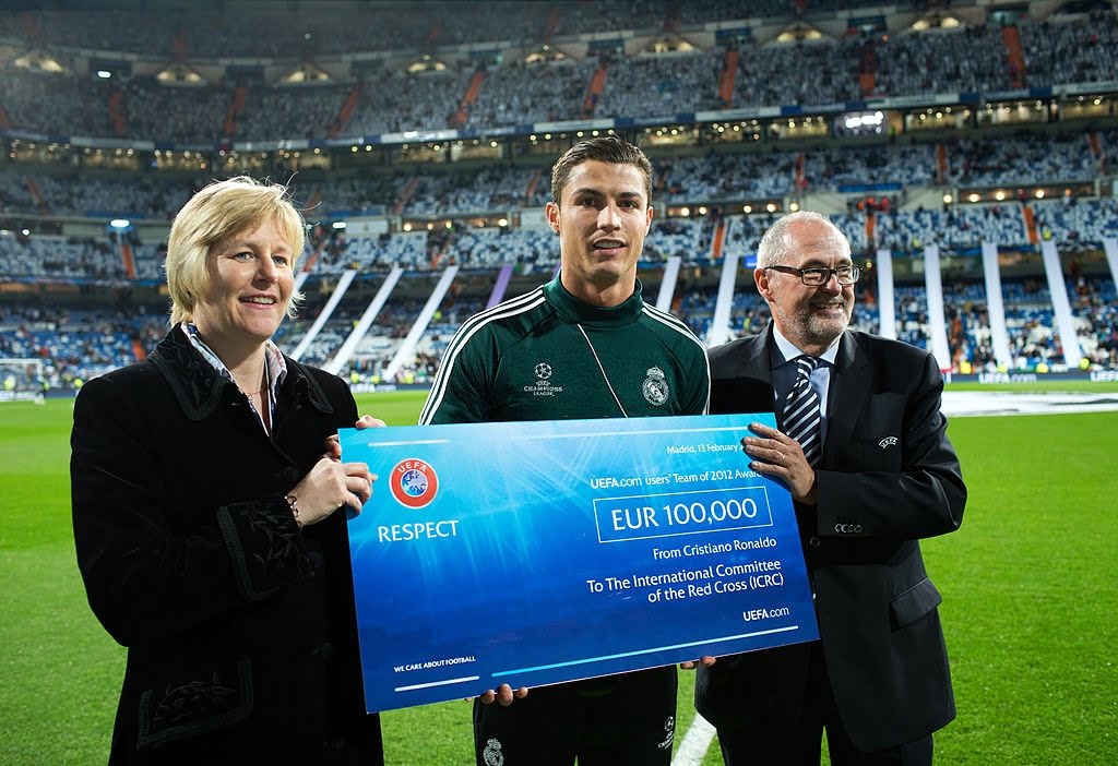 Cristiano Ronaldo donates to UNICEF, AIDS Still Required, Save the Children, and World Vision