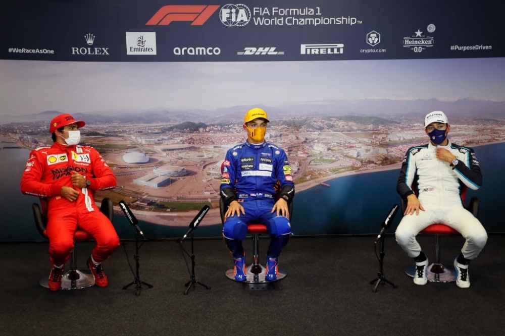 Lando Norris, Carlos Sainz, George Russell.