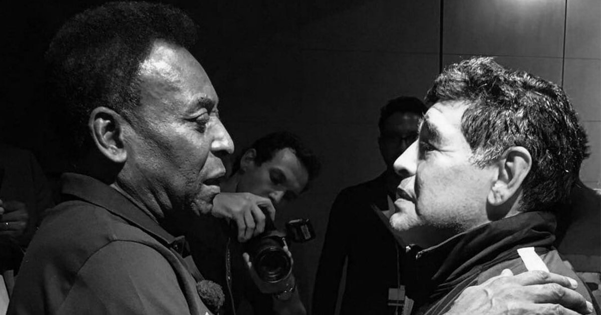 Pele and Maradona together