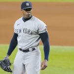 MLB fans blast Aroldis Chapman after jaw-dropping collision with umpire in Royals vs Blue Jays game