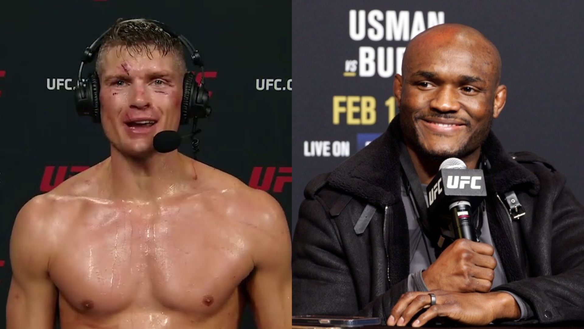 Kamaru Usman speaking in an interview
