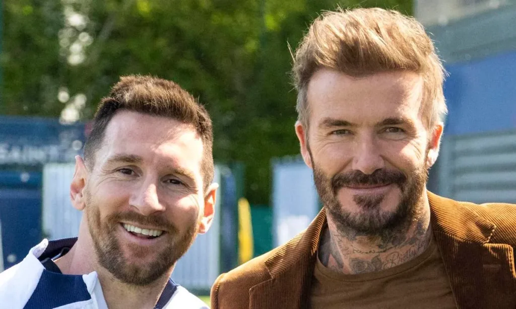 Lionel Messi and David Beckham