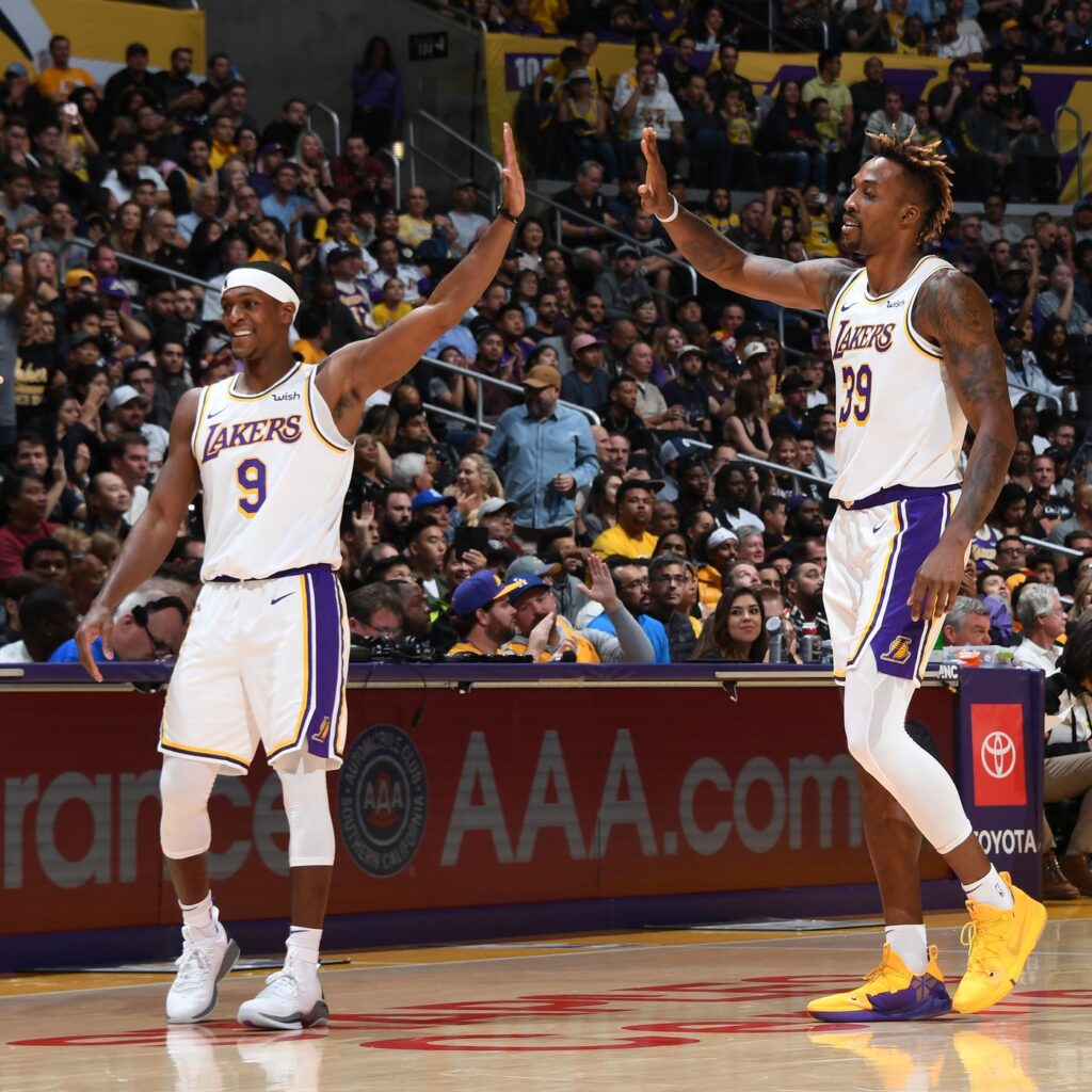 Rajon Rondo and Dwight Howard with the Los Ageles Lakers