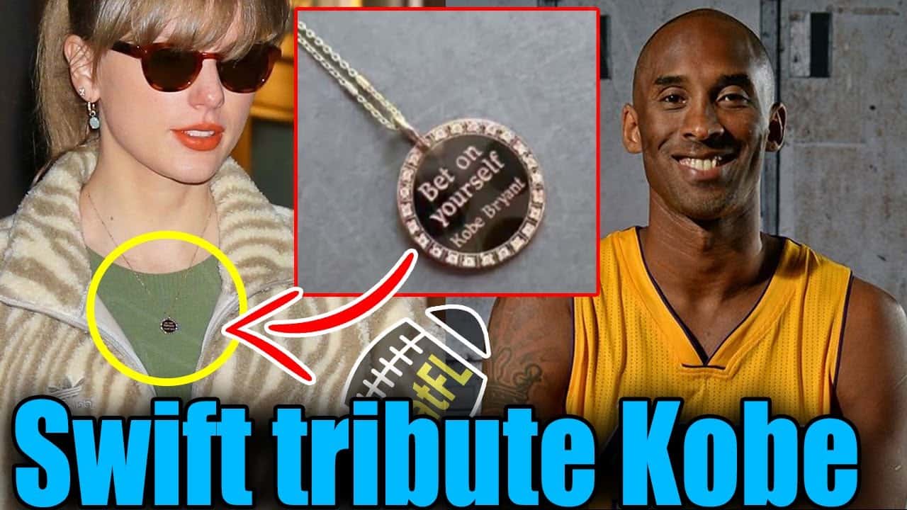 Taylor Swift wears a necklace that has Kobe Bryant's name engraved on it.