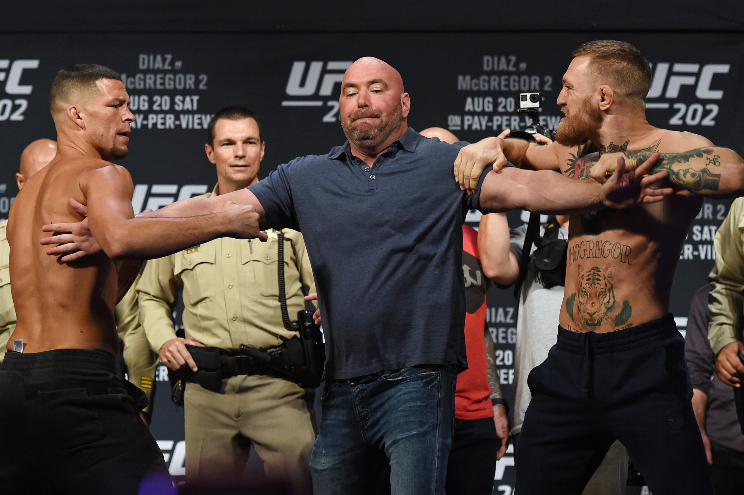 Nate Diaz, Dana White and Conor Mcgregor