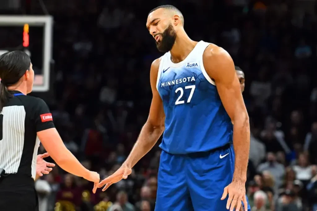 Rudy Gobert getting fined for making money signs at the ref